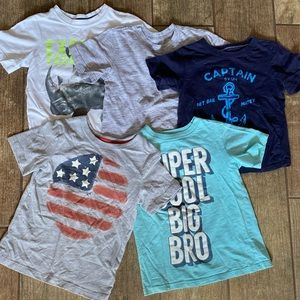 Bundle of 5 Boy Size 5 & 5T Graphic T-Shirts